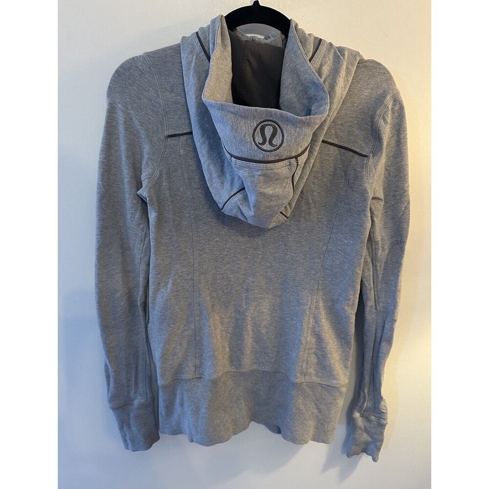 LULULEMON LIVE SIMPLY HOODIE HOODY JACKET II HEATHERED MEDIUM GREY SIZE 4 - Picture 2 of 8
